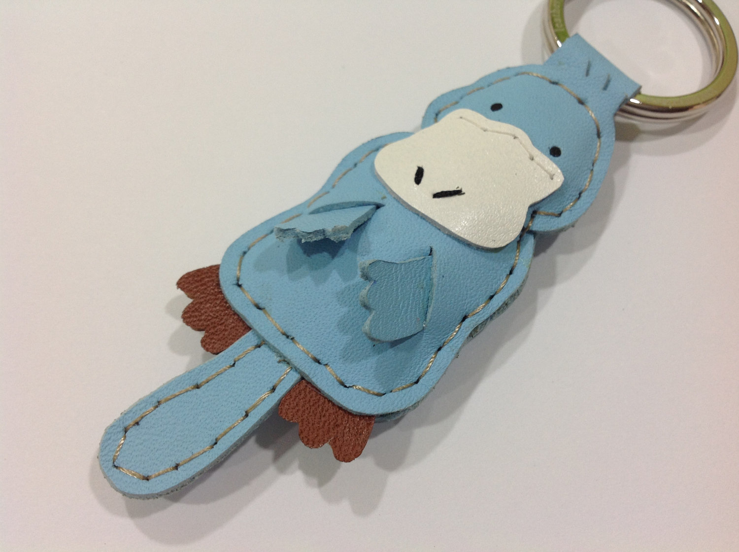 Platypus Leather Keychain ( Light Blue ) on Luulla